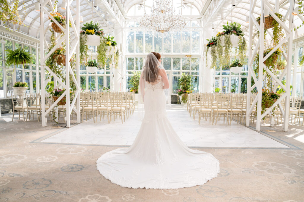 bride in atrium