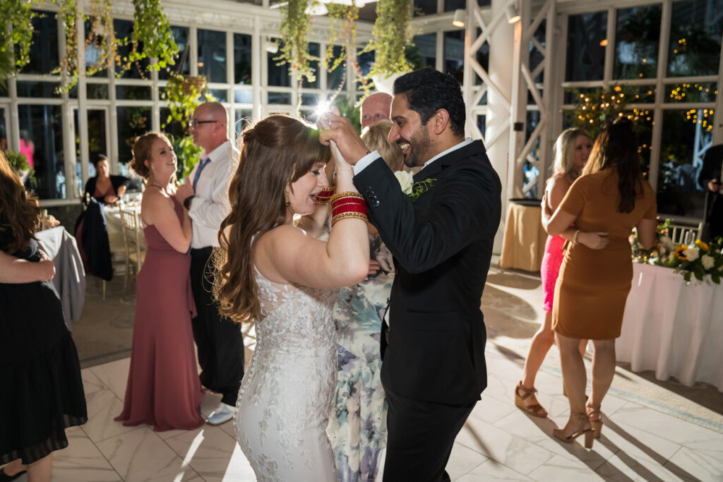bride and groom on dancefloor