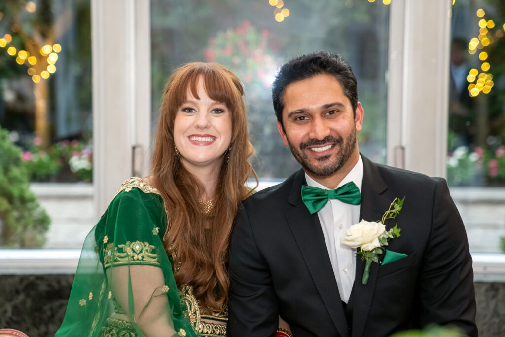 bride and groom in pakistani wedding attire