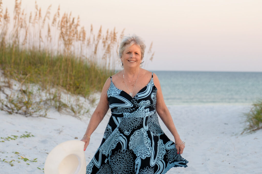 woman in dress on beach